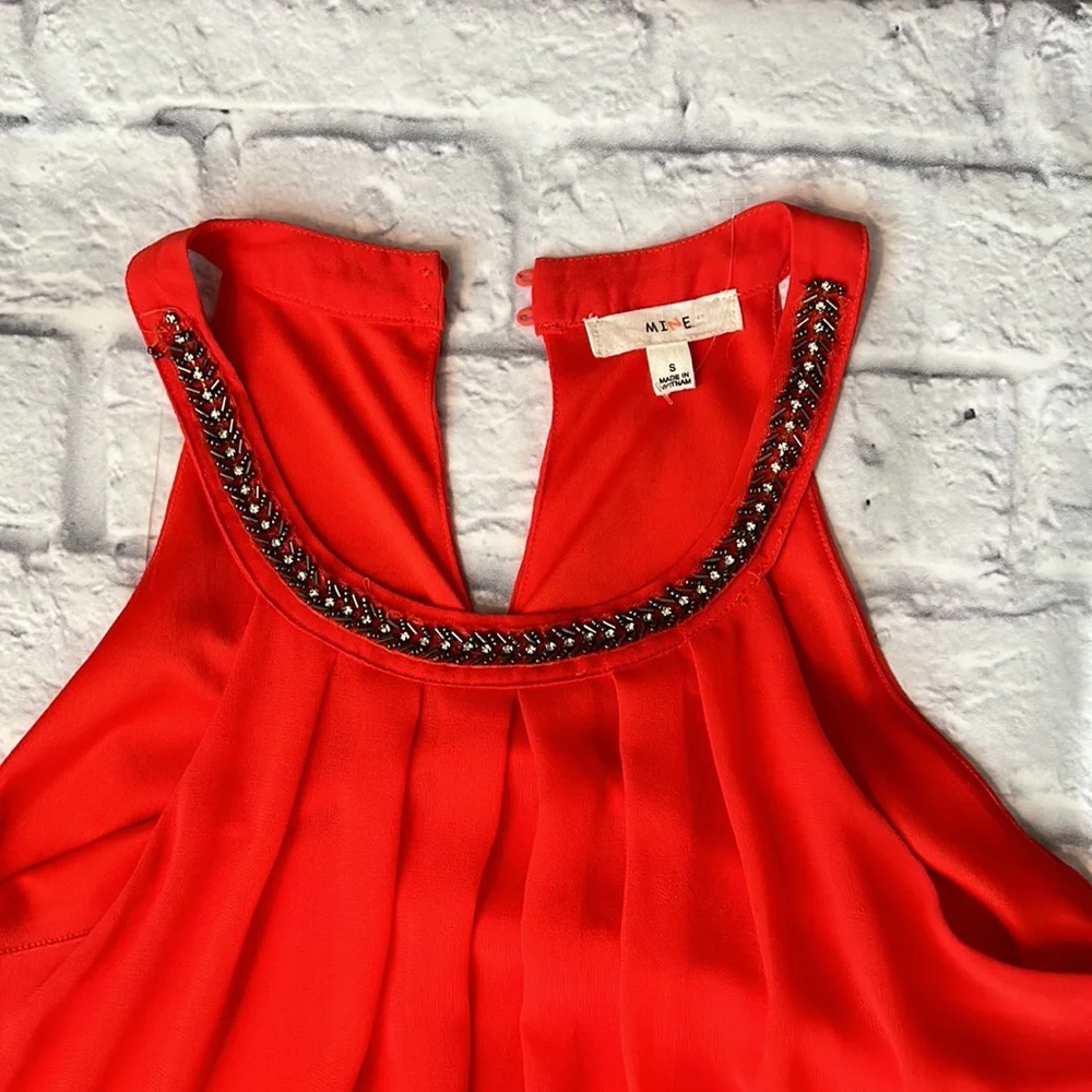 Mine Red Flared Summer Red Dress - Picture 2 of 5
